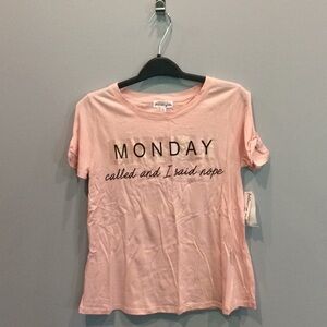 Ten Sixty Sherman‎ Pink Blush ‘Nope Monday’ Cold Shoulder Tee